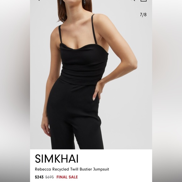 SIMKHAI Bustier black Jumpsuit - Picture 11 of 13